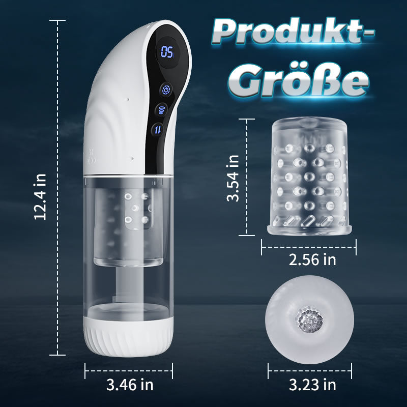 9 Saugen&Rotation&Teleskopische LCD-Masturbator Cup mit Sprachfunktion