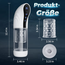 Load image into Gallery viewer, 9 Saugen&amp;Rotation&amp;Teleskopische LCD-Masturbator Cup mit Sprachfunktion