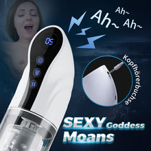 Load image into Gallery viewer, 9 Saugen&amp;Rotation&amp;Teleskopische LCD-Masturbator Cup mit Sprachfunktion