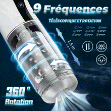 Load image into Gallery viewer, 9 Saugen&amp;Rotation&amp;Teleskopische LCD-Masturbator Cup mit Sprachfunktion