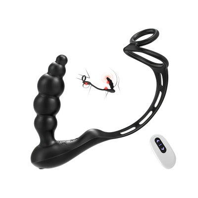 3 in 1 Analkugeln Prostatamassager Dual Penisringe Analvibrator Spielzeug