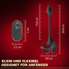 Load image into Gallery viewer, Anal Plug kugelförmiger Vibrationsstimulator mit Penisringe