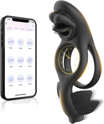 Penisring Vibrator für Paare Cock Ringe mit 9 Vibrationsmodi für die gleichzeitige Stimulation von Klitoris und Hoden Dual Cockring Massagegerät Silikon Sexspielzeug für Männer und Frauen