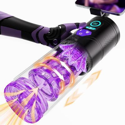 Masturbieren für Männer mit 9 Teleskop 9 Rotation 9 Saugen, Elektrischer Masturbator mit Handyhalterung Blowjob Taschenmuschi für die Männer Elektrisch Sexspielzeug für Männer Solo