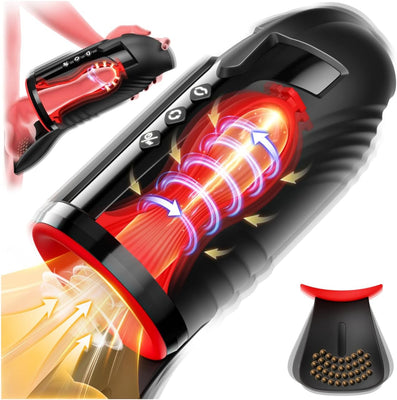 Tagnaff Masturbieren für Männer Wellenrotation Sex Spielzeug für die Männer, Regelbare Saugen und Vibration Penis Vibrator Masturbator, Hoden Umhüllender Vibratorensets Sexspielzeug Solo Mastrubrator