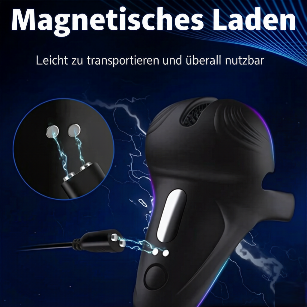 Silikon-Vibrator für Penis mit Penisring und 10 Vibrationsmodi