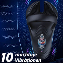 Load image into Gallery viewer, Silikon-Vibrator für Penis mit Penisring und 10 Vibrationsmodi